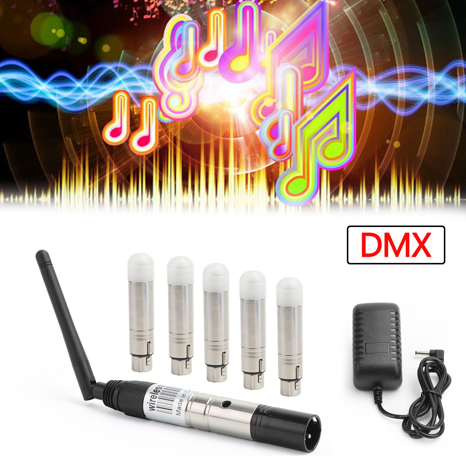 DMX512 Wireless 1 Transmitter 5 Receiver DMX Controller 2.4G Stage 