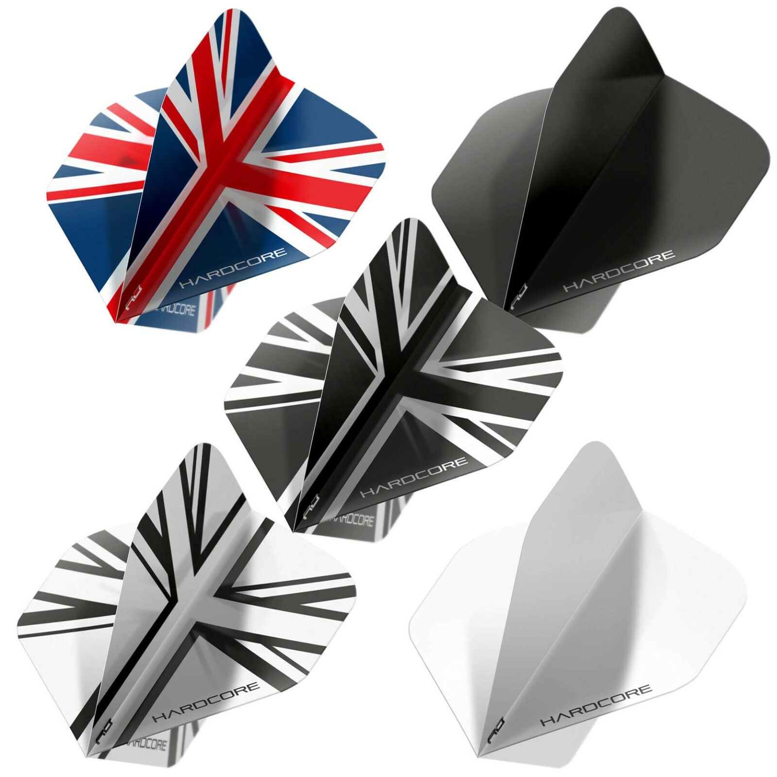 Assorted Darts Flights Selection Packs Hardcore™ Extra Thick x15