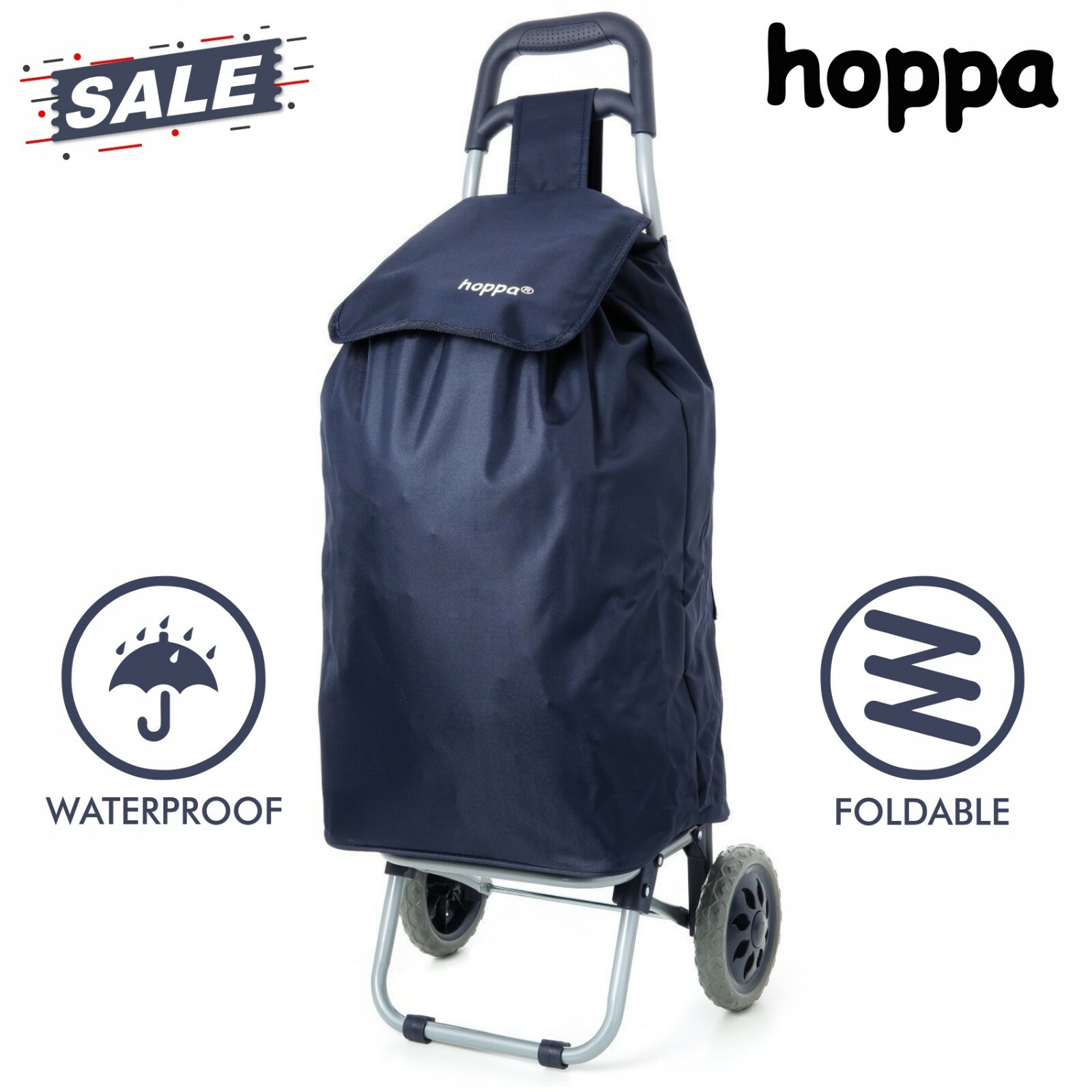 Large Lightweight Wheeled Shopping Trolley Push Cart Luggage Bag with