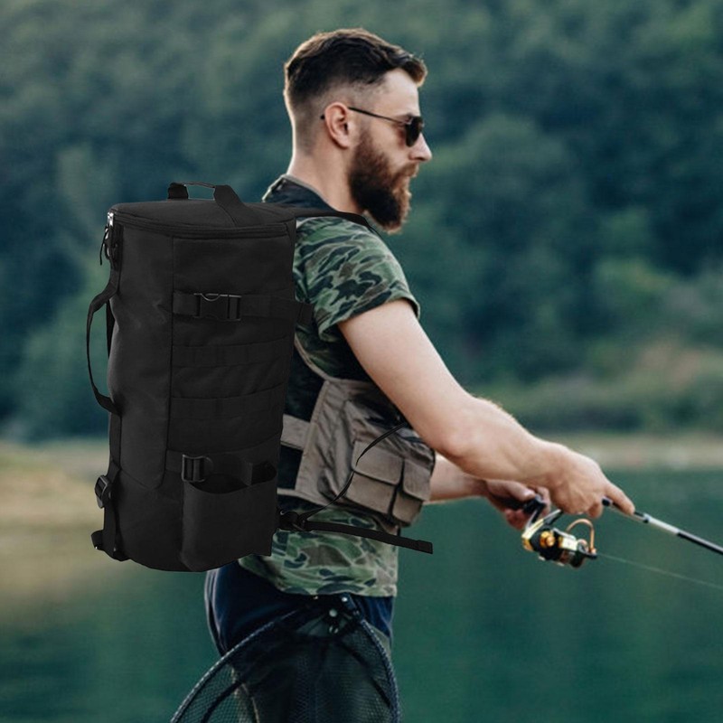 Large Capacity Fishing Backpack Outdoor Travel Camping Fishing Rod Reel Tackle
