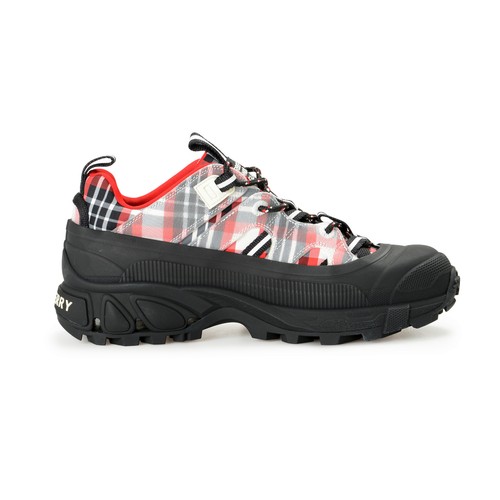 Pre-owned Burberry Men's "arthur" Low Top Hiking Boots Sneakers Shoes In Red/black/white