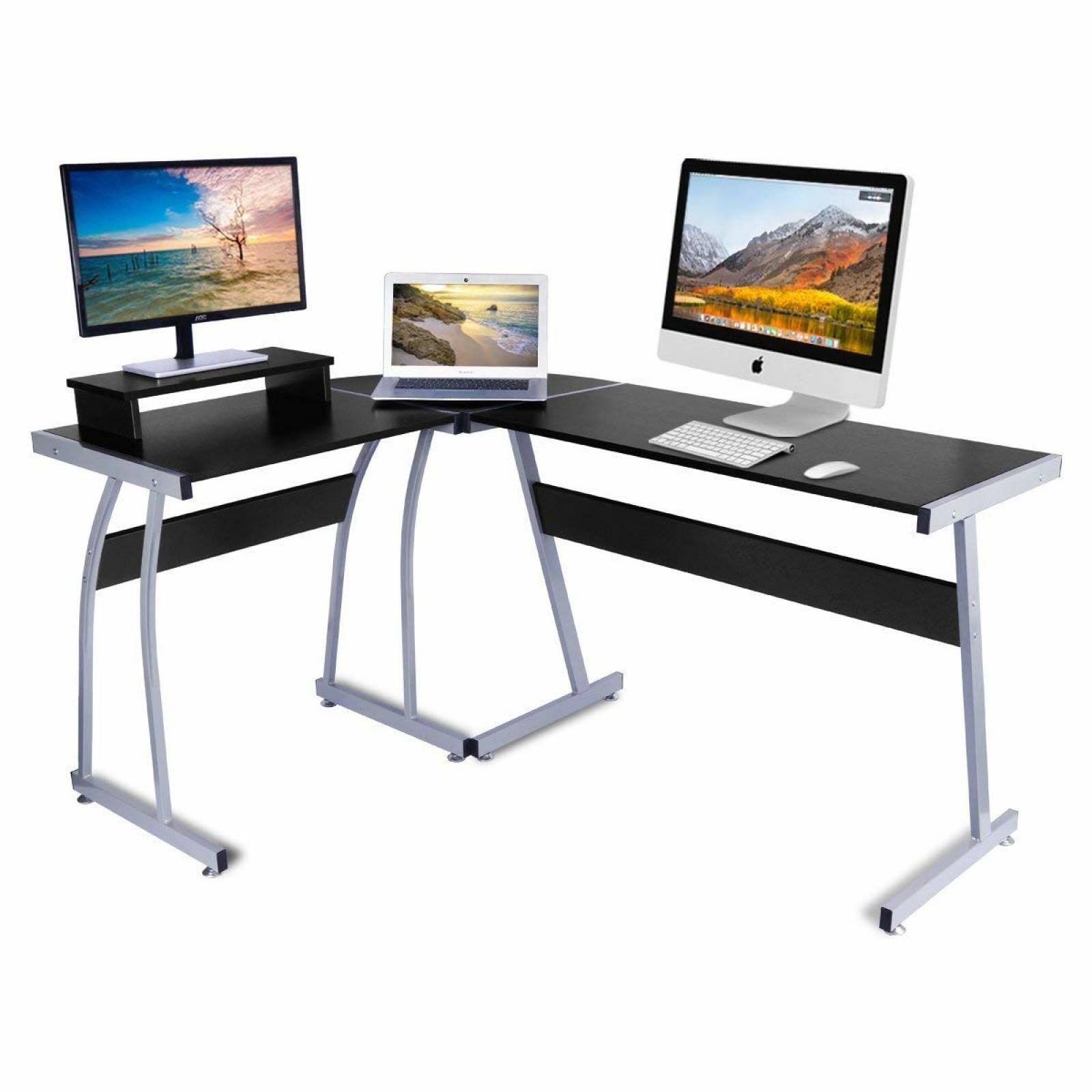Details About Corner Computer L Shaped Pc Laptop Study Table Workstation Gaming Desk
