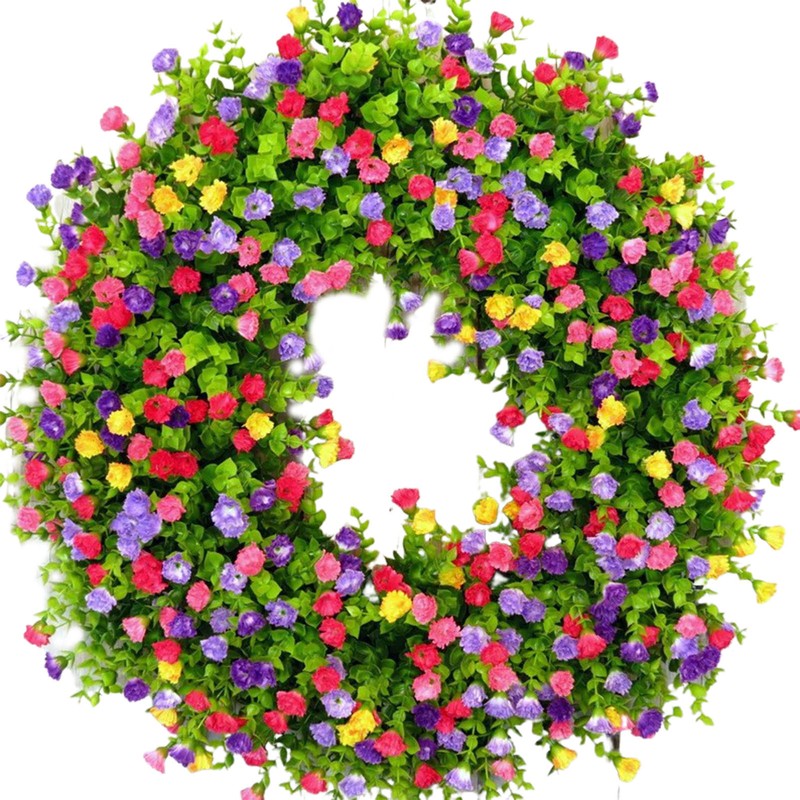 Spring Summer Wreath Rose Flower Wreaths Front Door Floral Wreath Faux Flower