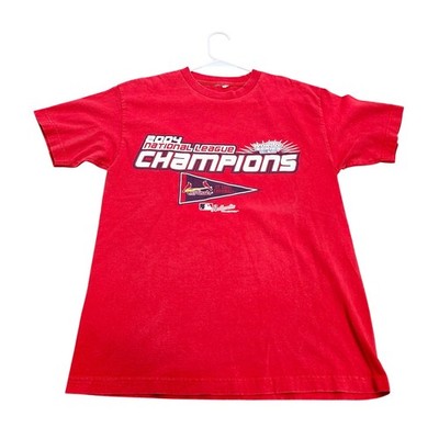 St Louis Cardinals 2004 National League Champions Red T-Shirt MLB Authentic M