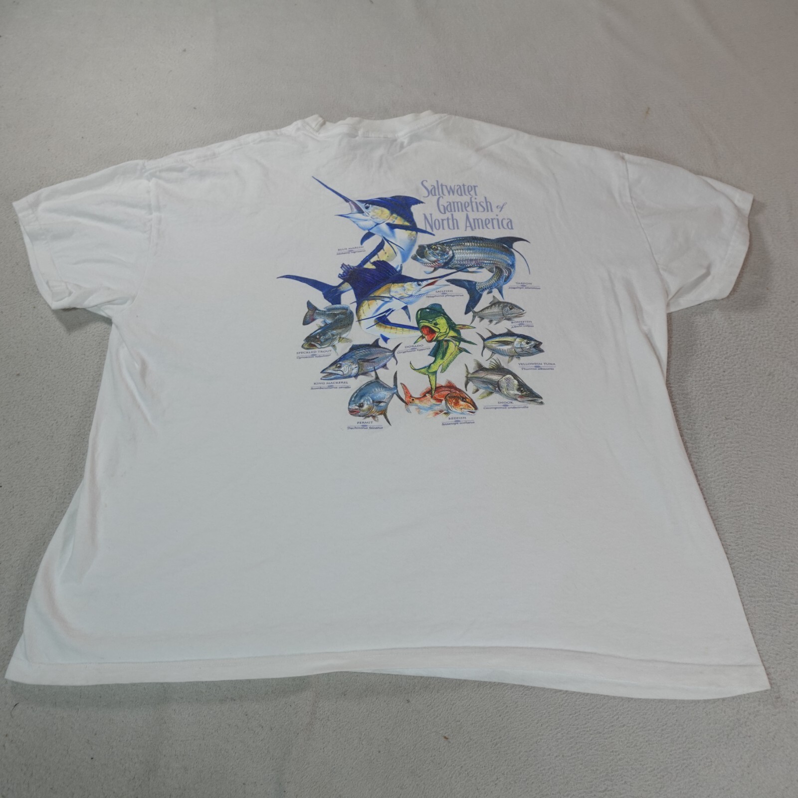 00s Columbia Saltwater Gamefish Tシャツ XXL Columbia Fish Shirt Mens Extra Large White Saltwater