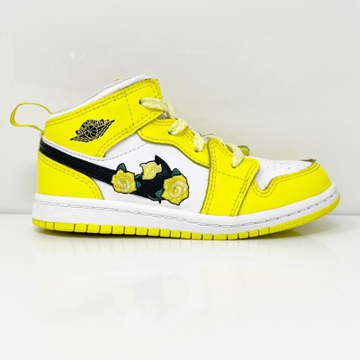 

Nike Girls Air Jordan 1 Mid SE AV5172-700 Желтые баскетбольные кроссовки Кроссовки размер 9C, Желтый, Air Jordan 1 Mid SE