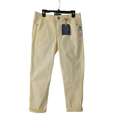 Democracy Ab Solution Ankle Skimmer Jeans Size 12 Yellow Wide Waistband New