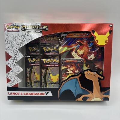 Pokemon Celebrations Collection Lance s Charizard V - Factory Sealed Box, New