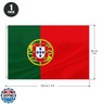 ASUNO Portugal Flag 3 × 5 Feet Polyester Portuguese National Banner with 2 Brass Grommets Double Side Vivid Color Fade Resistant for Outside Garden Lawn Patio