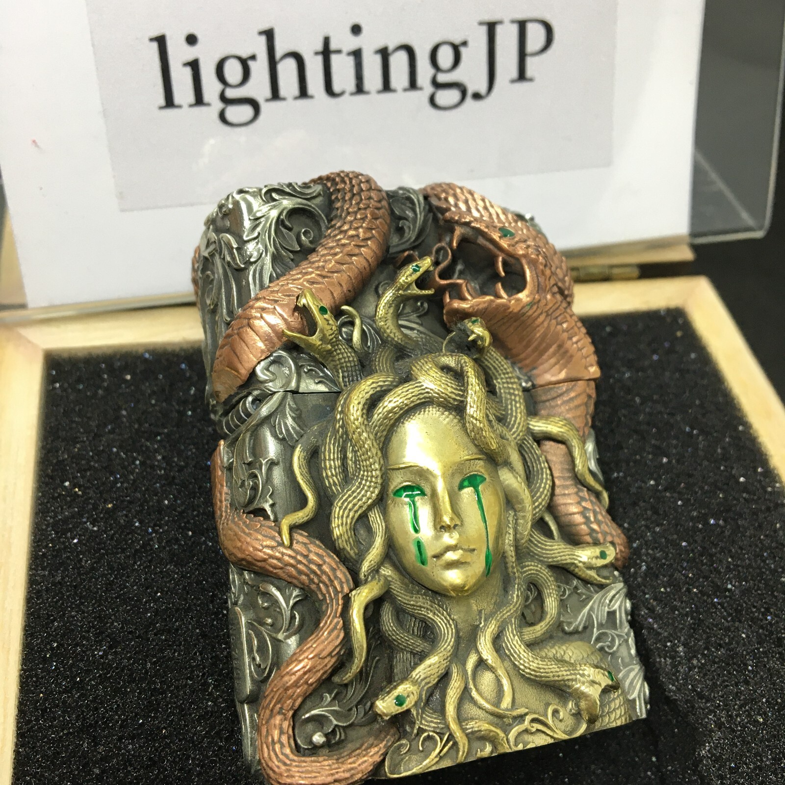 Zippo Medusa Snake Luminous Metal 5 Sided Processing Brass