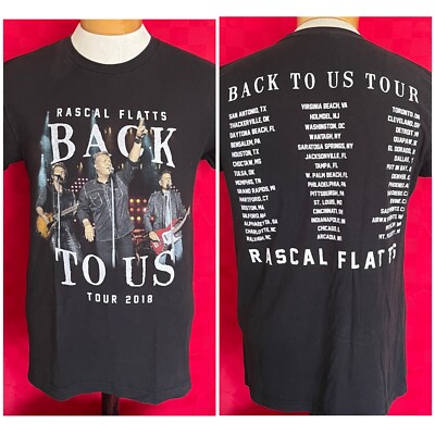 Rascal Flatts Back to US Tour Concert Shirt Size Medium Dates on Back