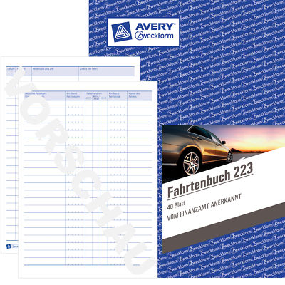 AVERY / ZWECKFORM Fahrtenbuch 223 A5 40 Blatt