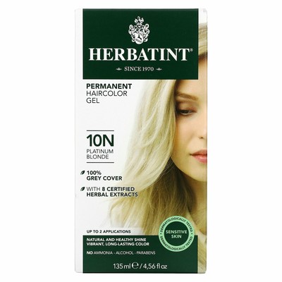 Стойкая гель-краска для волос, 10N Platinum Blonde, 4,56 ж. унц. (135 мл)
