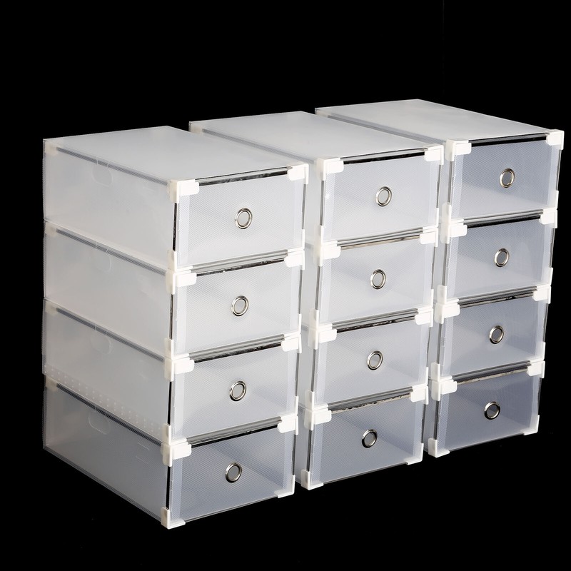 12tlg Schuhaufbewahrung Schuhkarton Aufbewahrungsbox Stapelbox Schuhbox