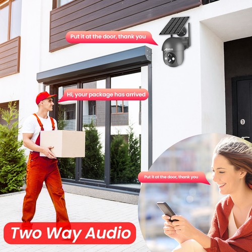 ANRAN Wireless Security Camera Outdoor Solar/Battery Home WiFi PIR 360°PTZ 2K HD