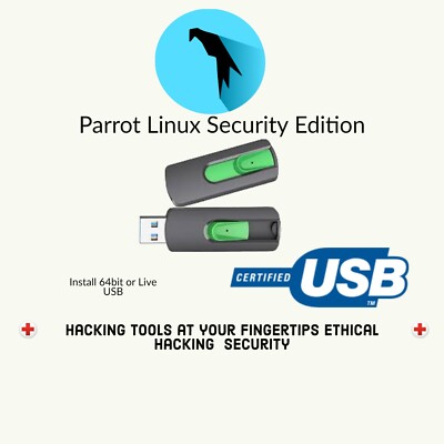Parrot 5.3 Security OS 64 Bit USB 32GB Bootable Live Linux Penetration #122