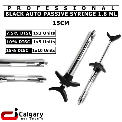 Dental Self Aspirating Auto Passive Syringe Anesthetic Black 1.8ml Instrument CE
