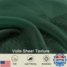 WelvetBLK Cafe Curtains 36 Inch Length Tier 2 Pieces, Modern Soft Airy Sheer Kitchen Short Curtains for Small Window, Rod Pocket Small Curtain for Bathroom Basement, Hunter Green, Each, 42