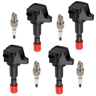 4pcs Ignition Coil & Spark Plug For Honda Fit 1.5L 2007-2008 UF581 94279 C1578