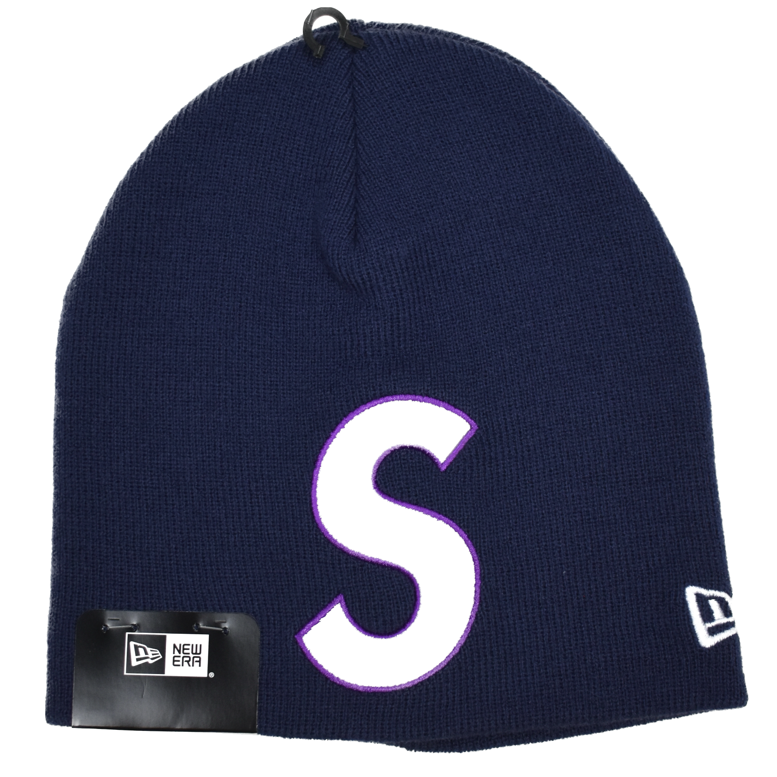 NWT Supreme NY x New Era Big S-Logo Beanie Hat Navy Men's DS S/S