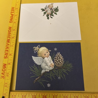 Vintage FROSTY TOTS Christmas Card Angel w/ Pinecone Morehead With Env UNUSED