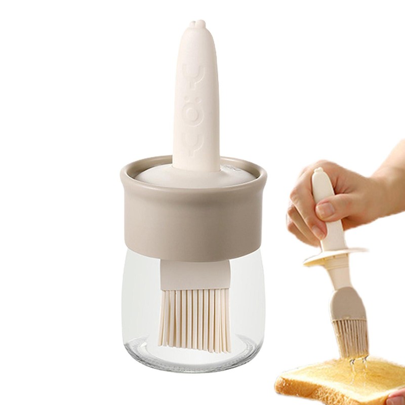 Dispenser Bottle With Silicone Brush Lid Oil Brush