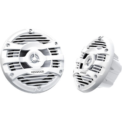 Kenwood KFC-1653MRW 6.5'' 2-way Marine Speaker System (White), 150W Max Power