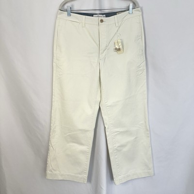 New L.L.Bean Signature Pants Womens Size 12 Sig Boyfriend Chino Solid Classic