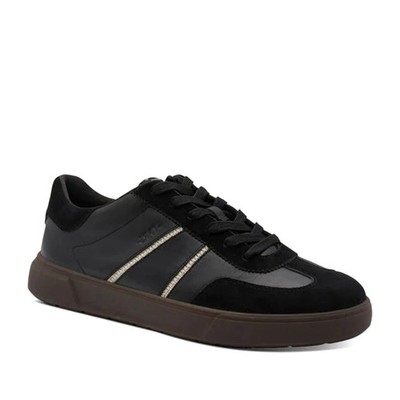 Tamaris Herren Schwarze Leder Sneaker Freizeit 1-1-13624-25001