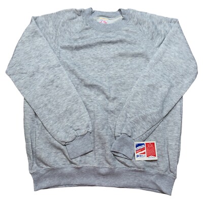VTG NWT American Fleecewear Crewneck Gray Sweatshirt Pullover Mens Tag XL USA