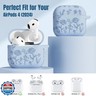Dgege for AirPods 4 Case Cover(2024), Cute Flower Engraved Case Compatible with Apple airpods 4,Soft Silicone Full Protective Case for AirPods 4 Case with Keychain and Cleaner Kit for Women,Men（Lilac）