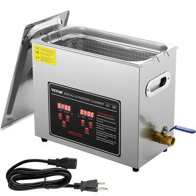 VEVOR 6L Ultrasonic Cleaner with Timer Heating Machine Digital Sonic Cleaner