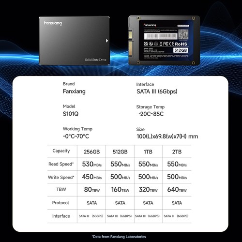 Fanxiang 128GB 256GB 512GB 1TB 2TB 4TB 2.5" SATA 3 6GB/s Internal SSD PC/MAC Lot