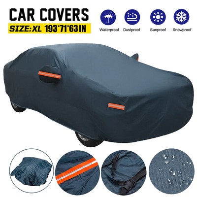 XL Outdoor Full Car Cover Waterproof Dust Rain Snow UV Resistant Protector W2S7