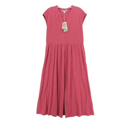 NWT BODEN Chloe Jersey Midi Dress Terracotta Red Tencel Cotton Sleeveless US 10R