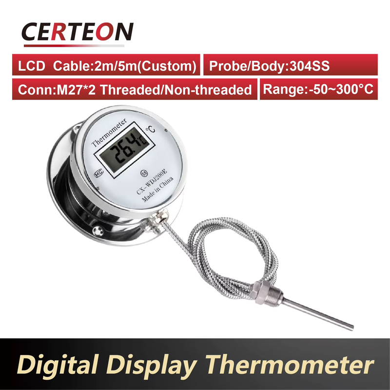 CX-WDJ200E Digital Display Thermometer High Precision Stainless Steel Probe Wate