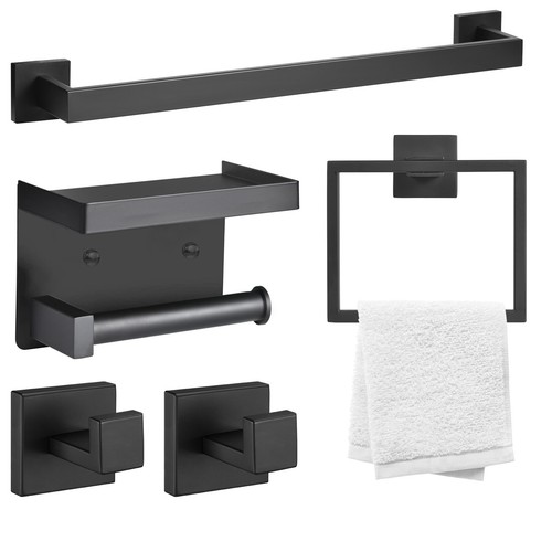 Bar Set Wall Mounted Black