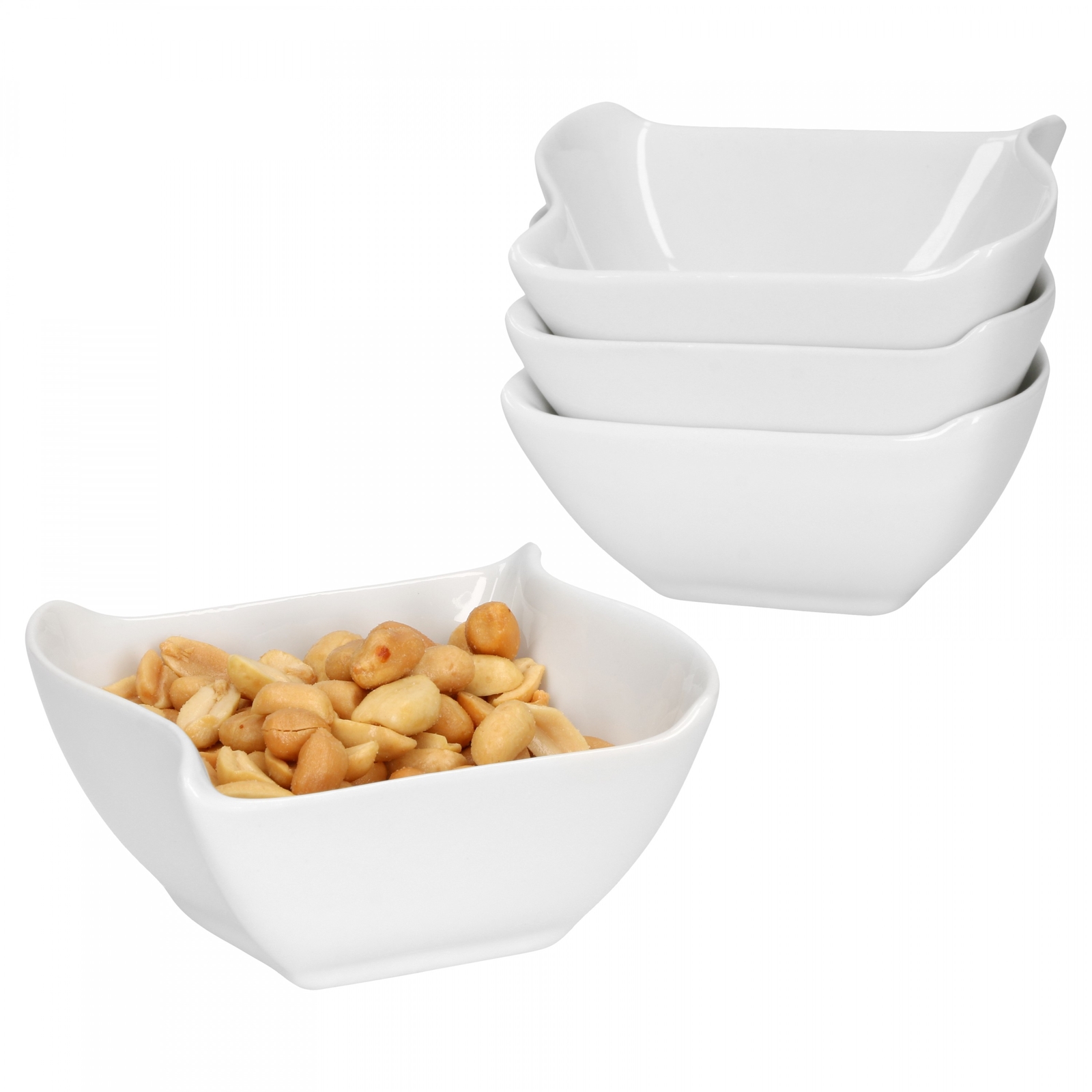 4er Set Schale viereckig Serie Büfett Dessertschalen Servierschalen Müslischale