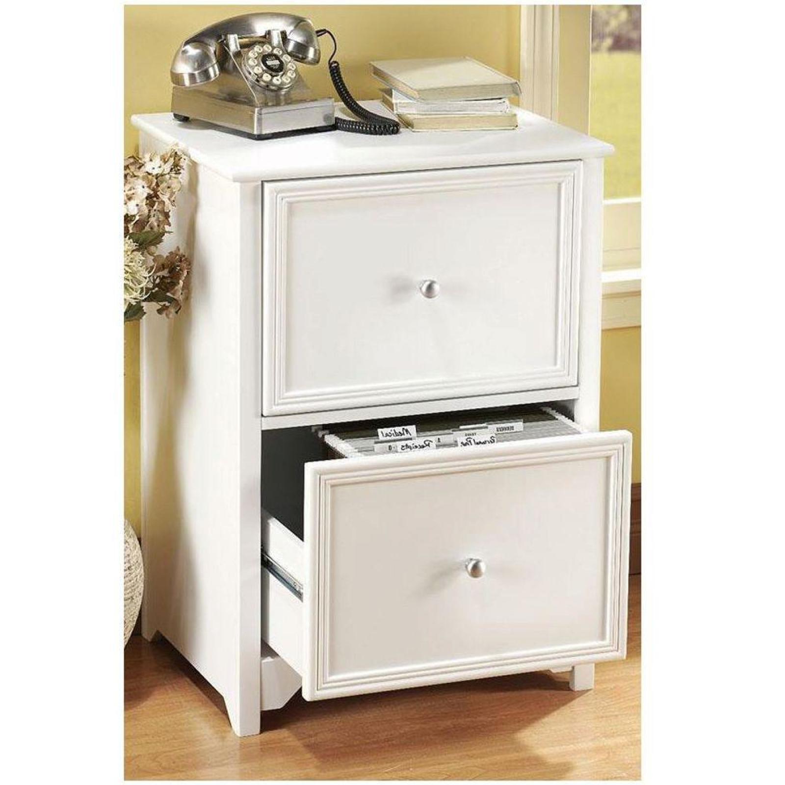 File Cabinet 2 Drawer Storage Filing Paperwork Hanging Rails Wood