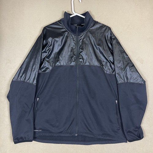 Nike Athletic Jacket Adult 2XL XXL Black Therma Fit Zip Pocket