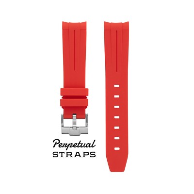 SOLID RED - RUBBER WATCH STRAP for Omega X Swatch Speedmaster MoonSwatch