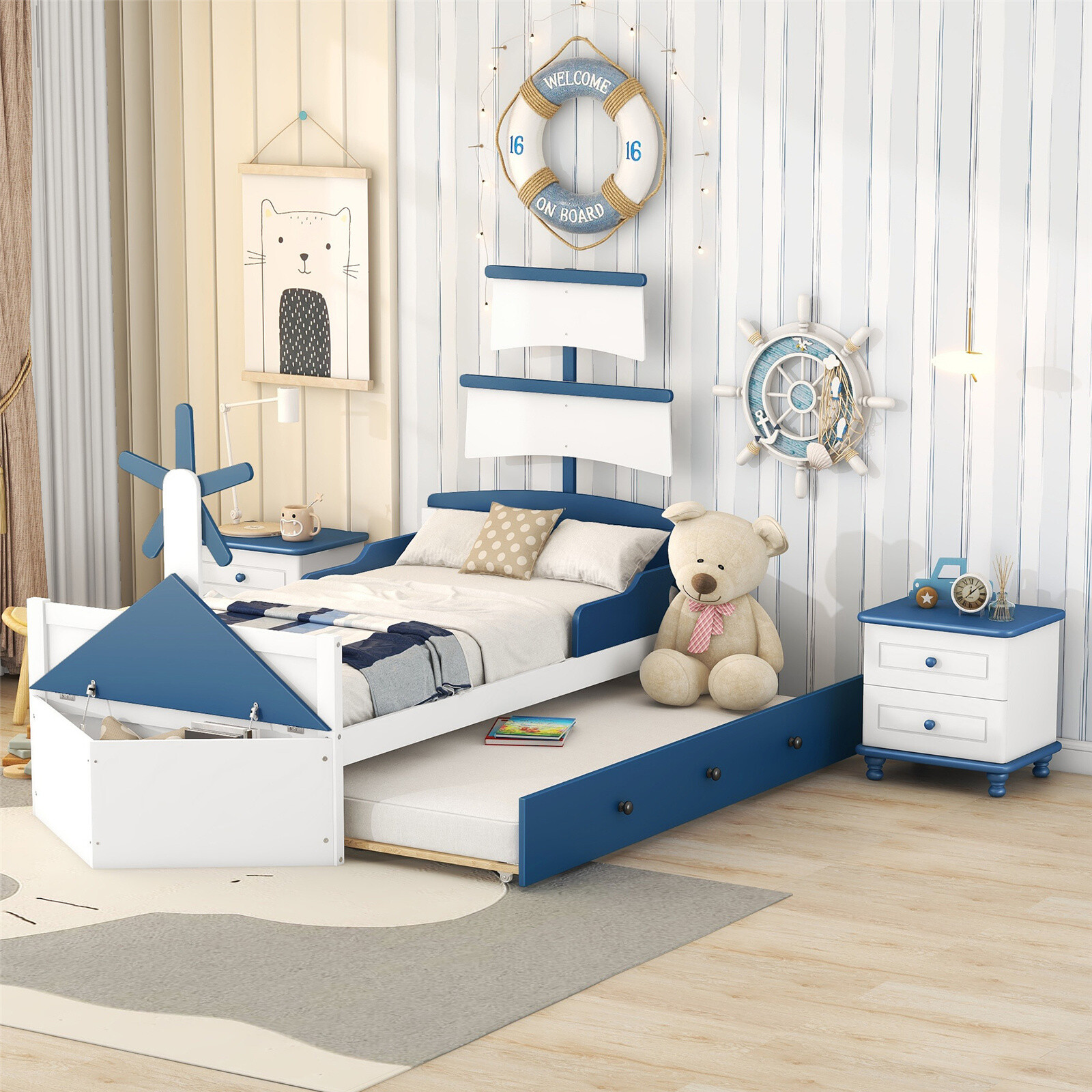 With Twin Size Trundle And Storage