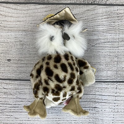 TY Attic Treasures Socrates the Graduation Owl Small Fuzzy Stuffed Animal Toy