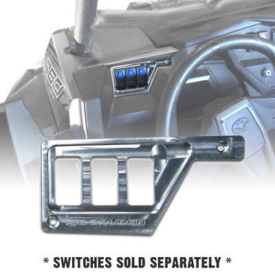 Billet Left Dash Panel Switch Plate Bezel Polaris RZR XP1000 S 900 Turbo Silver