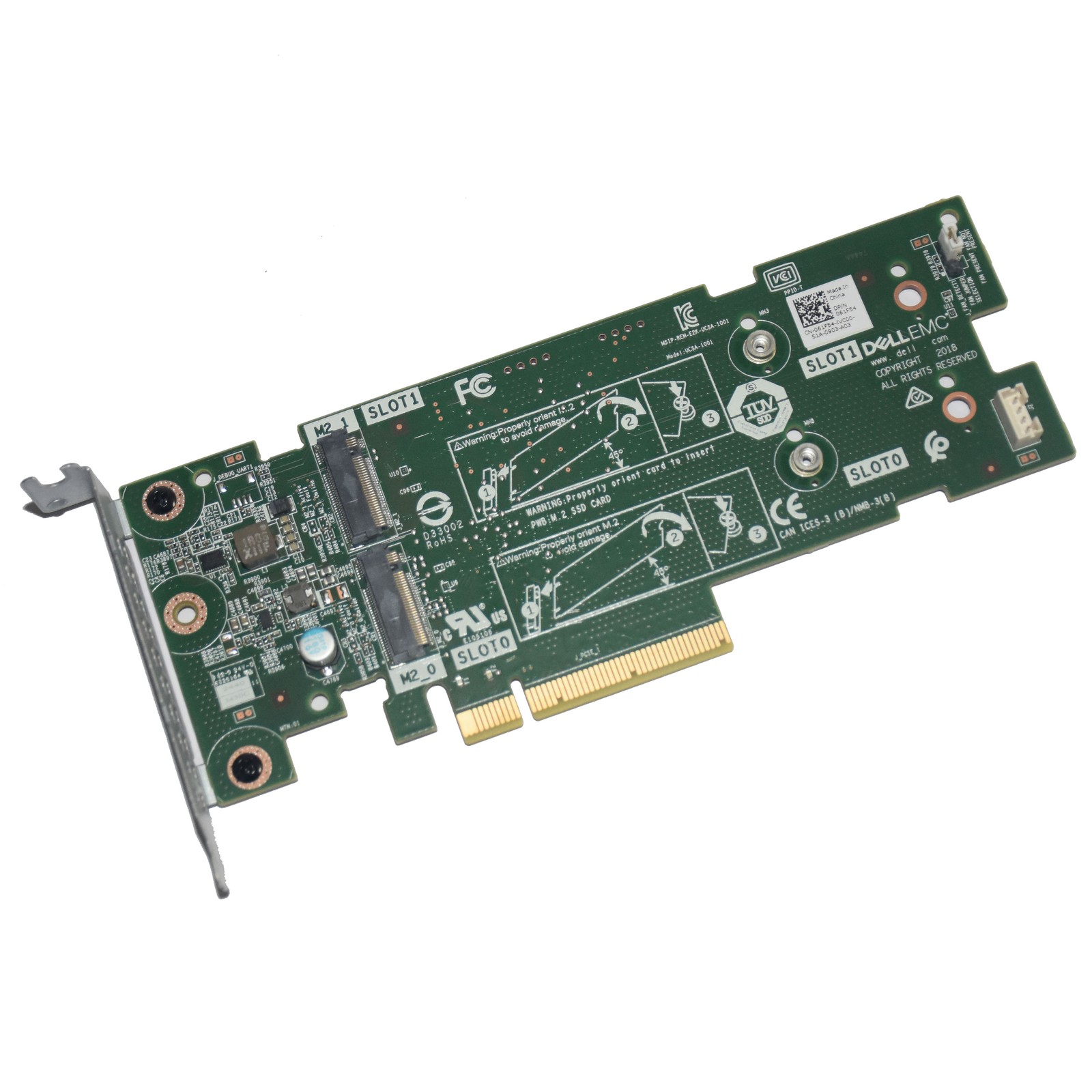 Dell PCIe to Dual M.2 BOSS SSD Boot Optimized Storage S1 Controller Card 61F54