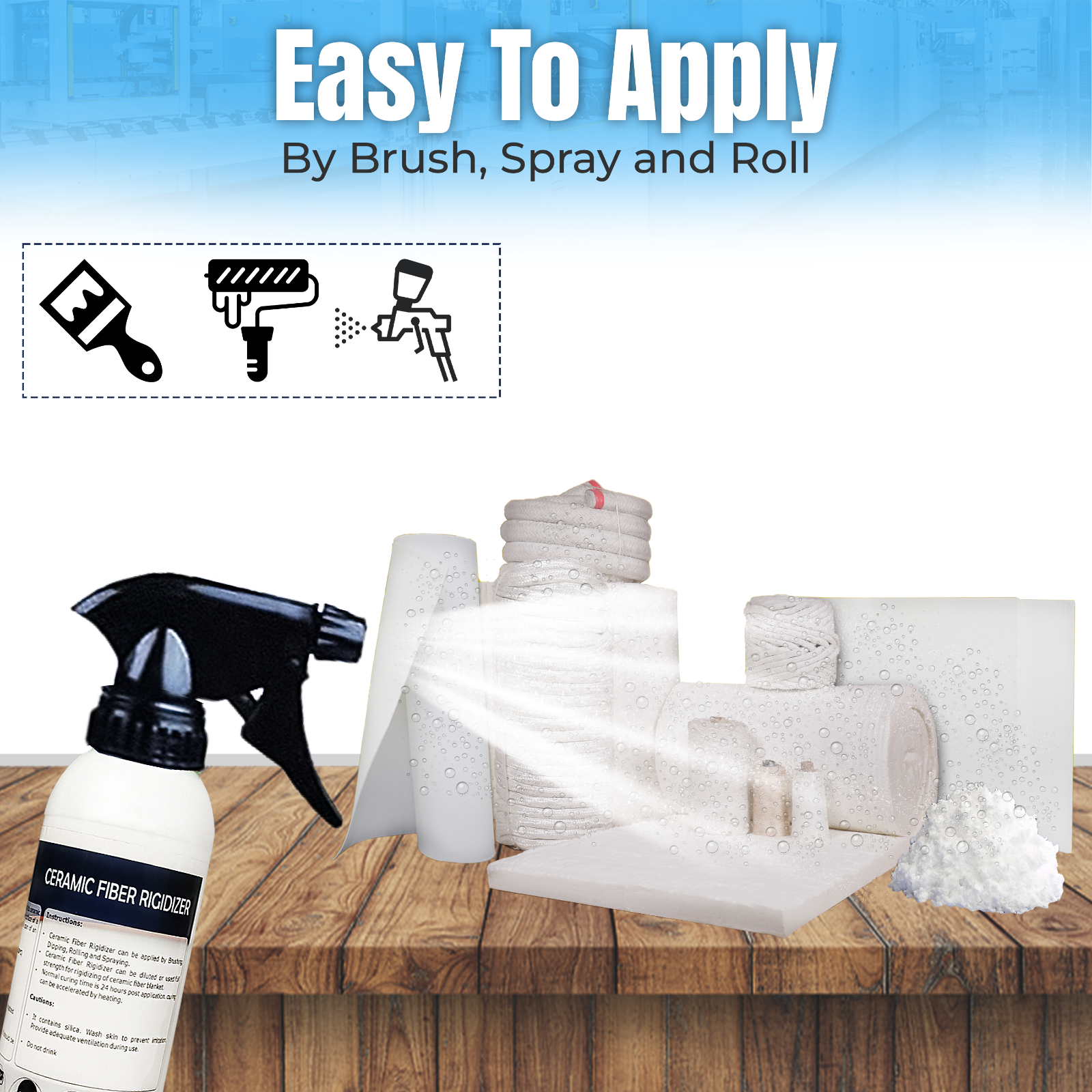 Coating for Ceramic Fiber Blanket Fireproof Insulation, 2300F - 16 Oz, Rigidizer