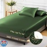 Sasttie Satin Sheets Queen Size - 4 Pieces Luxury Soft Green Silky Bed Sheets Set with Pillowcases - Smooth Silk-Like Satin Fabric, Reinforced 14 Inches Pocket, Oeko-Tex Certified
