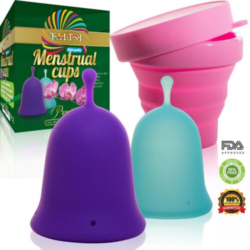 Talisi Soft Menstrual Cup Set Large Small & Feminine Sterilizer Copa Period Diva