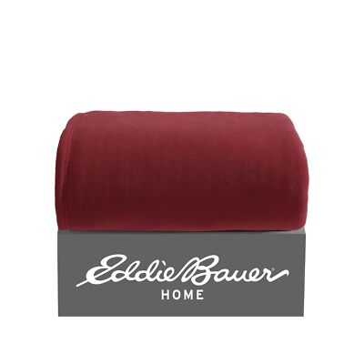 Eddie Bauer Solid Fleece Red Throw Blanket-50X60