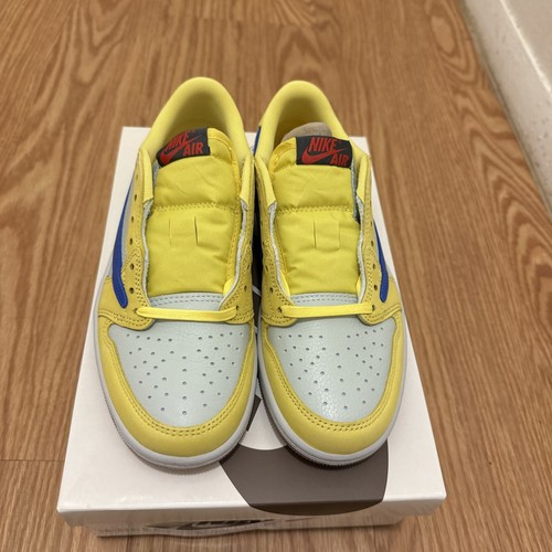 Pre-owned Jordan Size 6.5 - Travis Scott X Air  1 Retro Og Sp Low Canary W In Yellow